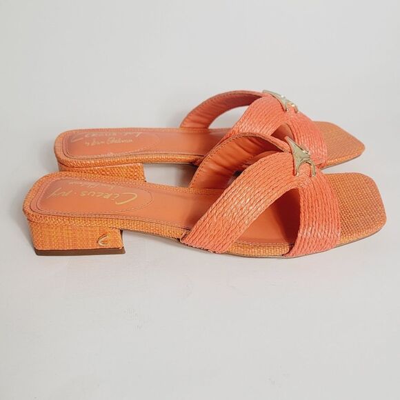 NEW Sam Edelman Circus NY Joella Weave Slide Sandal Orange Size 7.5 - Picture 5 of 9